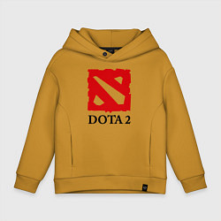 Толстовка оверсайз детская Dota 2: Logo, цвет: горчичный