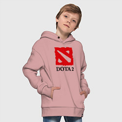 Толстовка оверсайз детская Dota 2: Logo, цвет: пыльно-розовый — фото 2
