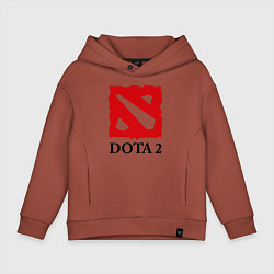 Толстовка оверсайз детская Dota 2: Logo, цвет: кирпичный