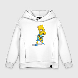 Толстовка оверсайз детская Bart Bully, цвет: белый