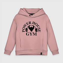 Толстовка оверсайз детская Power House Gym, цвет: пыльно-розовый