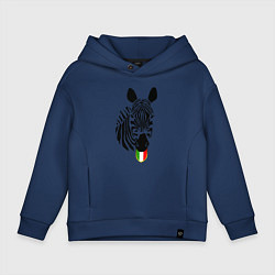 Толстовка оверсайз детская Juventus Zebra, цвет: тёмно-синий