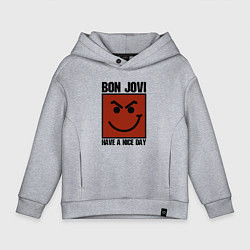 Толстовка оверсайз детская Bon Jovi: Have a nice day, цвет: меланж