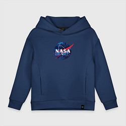 Толстовка оверсайз детская NASA: Cosmic Logo, цвет: тёмно-синий
