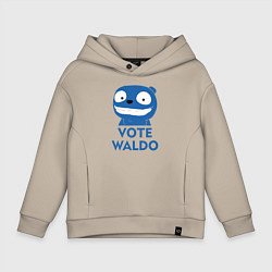 Толстовка оверсайз детская Vote Waldo, цвет: миндальный