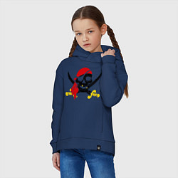 Толстовка оверсайз детская Пиратская футболка, цвет: тёмно-синий — фото 2