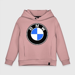 Толстовка оверсайз детская Logo BMW, цвет: пыльно-розовый