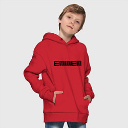Толстовка оверсайз детская Eminem: minimalism, цвет: красный — фото 2