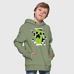 Толстовка оверсайз детская Crash Minecraft, цвет: авокадо — фото 2