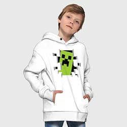 Толстовка оверсайз детская Crash Minecraft, цвет: белый — фото 2