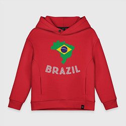 Толстовка оверсайз детская Brazil Country, цвет: красный