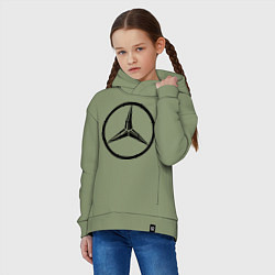 Толстовка оверсайз детская Mercedes-Benz logo, цвет: авокадо — фото 2