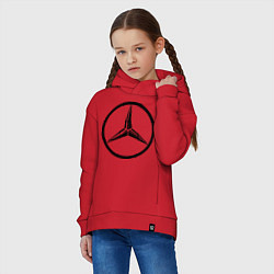 Толстовка оверсайз детская Mercedes-Benz logo, цвет: красный — фото 2