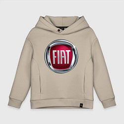 Толстовка оверсайз детская FIAT logo, цвет: миндальный