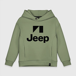 Толстовка оверсайз детская Jeep logo, цвет: авокадо