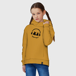 Толстовка оверсайз детская Marshmello Music, цвет: горчичный — фото 2