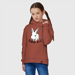 Толстовка оверсайз детская Rabbit: follow me, цвет: кирпичный — фото 2