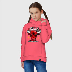 Толстовка оверсайз детская Chicago Bulls est. 1966, цвет: коралловый — фото 2