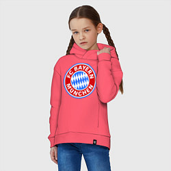 Толстовка оверсайз детская Bayern Munchen FC, цвет: коралловый — фото 2