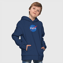 Толстовка оверсайз детская NASA: Pasa, цвет: тёмно-синий — фото 2