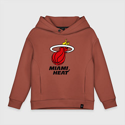 Толстовка оверсайз детская Miami Heat-logo, цвет: кирпичный