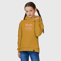 Толстовка оверсайз детская Black Pink in youe area, цвет: горчичный — фото 2