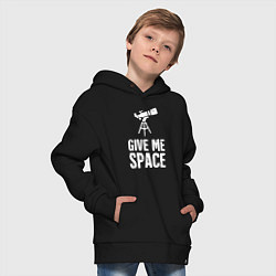 Толстовка оверсайз детская Give me Space, цвет: черный — фото 2