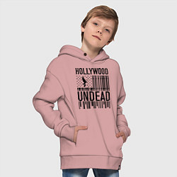 Толстовка оверсайз детская Hollywood Undead: flag, цвет: пыльно-розовый — фото 2