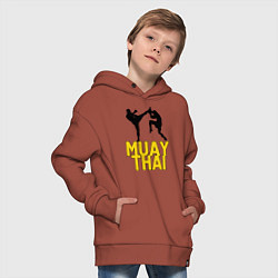 Толстовка оверсайз детская Muay Thai, цвет: кирпичный — фото 2