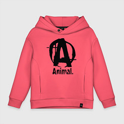 Толстовка оверсайз детская Animal Logo, цвет: коралловый