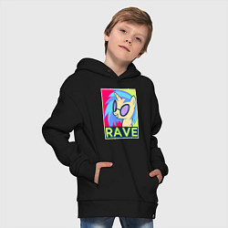 Толстовка оверсайз детская DJ Pon-3 RAVE, цвет: черный — фото 2