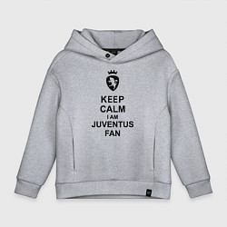 Толстовка оверсайз детская Keep Calm & Juventus fan, цвет: меланж