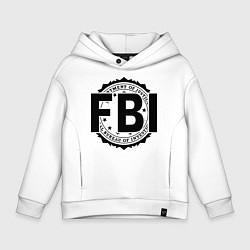 Толстовка оверсайз детская FBI Agency, цвет: белый