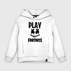 Толстовка оверсайз детская Marshmello: Play Fortnite, цвет: белый