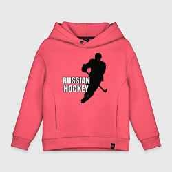 Толстовка оверсайз детская Russian Red Hockey, цвет: коралловый