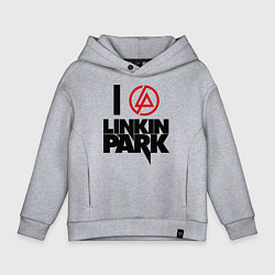 Толстовка оверсайз детская I love Linkin Park, цвет: меланж