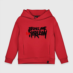 Толстовка оверсайз детская Bring me the horizon, цвет: красный