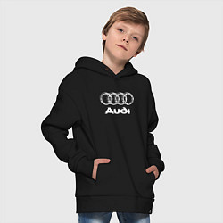 Толстовка оверсайз детская AUDI, цвет: черный — фото 2