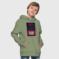 Толстовка оверсайз детская Название и магнитофон, цвет: авокадо — фото 2