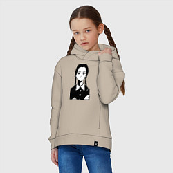 Толстовка оверсайз детская Wednesday Addams, цвет: миндальный — фото 2