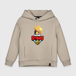 Толстовка оверсайз детская BRAWL STARS CROW PHOENIX, цвет: миндальный