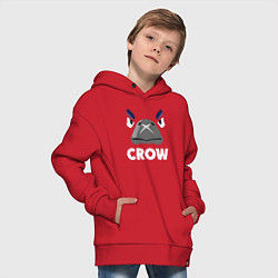 Толстовка оверсайз детская Brawl Stars CROW, цвет: красный — фото 2