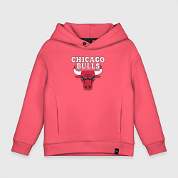 Толстовка оверсайз детская CHICAGO BULLS, цвет: коралловый