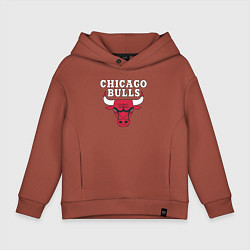 Толстовка оверсайз детская CHICAGO BULLS, цвет: кирпичный