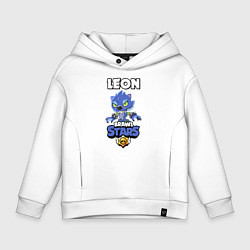 Толстовка оверсайз детская BRAWL STARS ОБОРОТЕНЬ LEON, цвет: белый