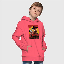 Толстовка оверсайз детская Red dead redemption 2, цвет: коралловый — фото 2