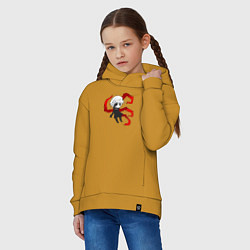 Толстовка оверсайз детская Токийский гуль, цвет: горчичный — фото 2