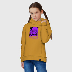 Толстовка оверсайз детская Cute but psycho, цвет: горчичный — фото 2