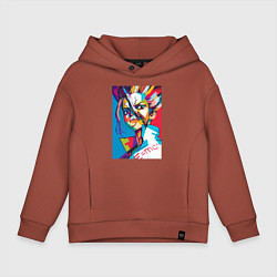 Толстовка оверсайз детская EMC2 Аниме Доктор Стоун, цвет: кирпичный