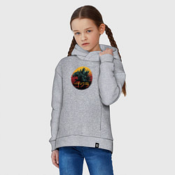 Толстовка оверсайз детская Godzilla in circle, цвет: меланж — фото 2